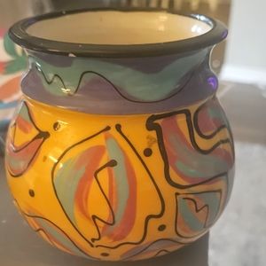 1980s retro handpainted pot